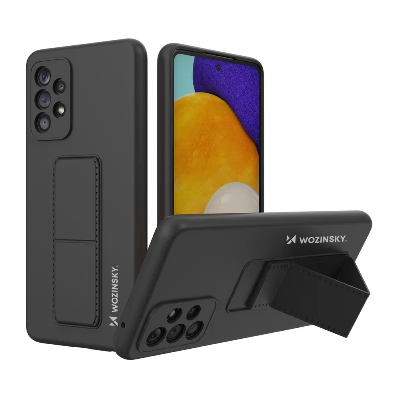Silikónový obal Wozinsky Kickstand Case so stojanom pre Samsung Galaxy A73 čierny