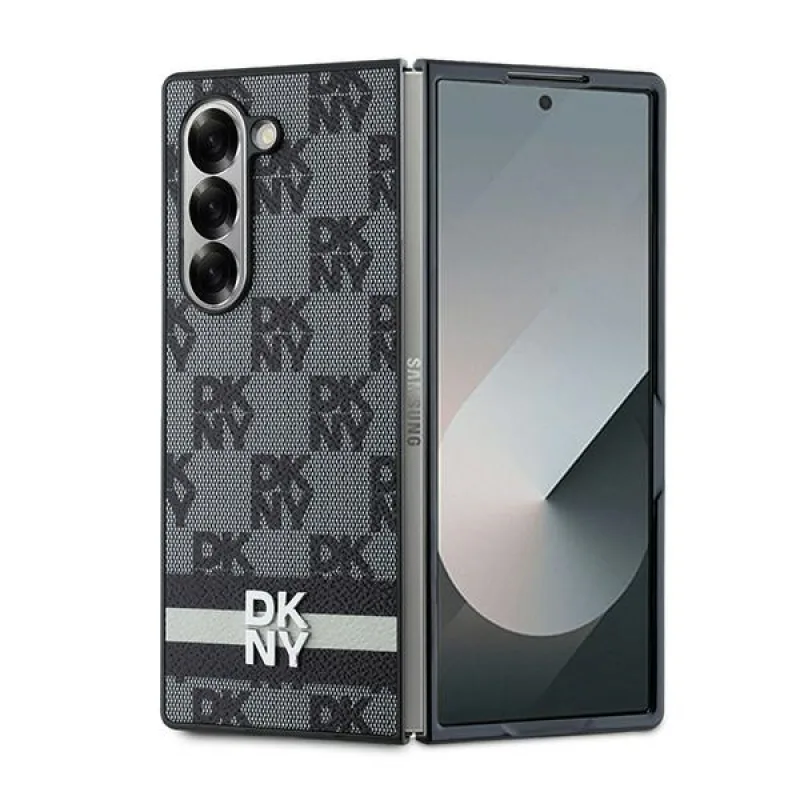 Puzdro DKNY Checkered Pattern Printed Stripes pre Samsung Galaxy Z Fold 6 - čierne