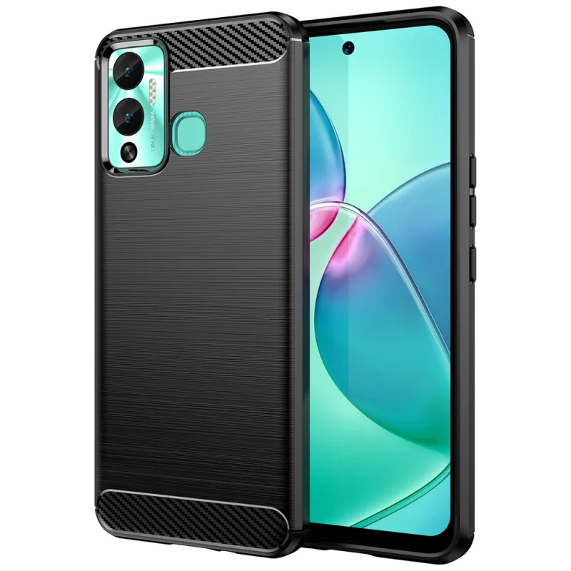 Puzdro Carbon Case pre Infinix Hot 12 Play NFC / Hot 12 Play flexibilný silikónový karbónový kryt čierny