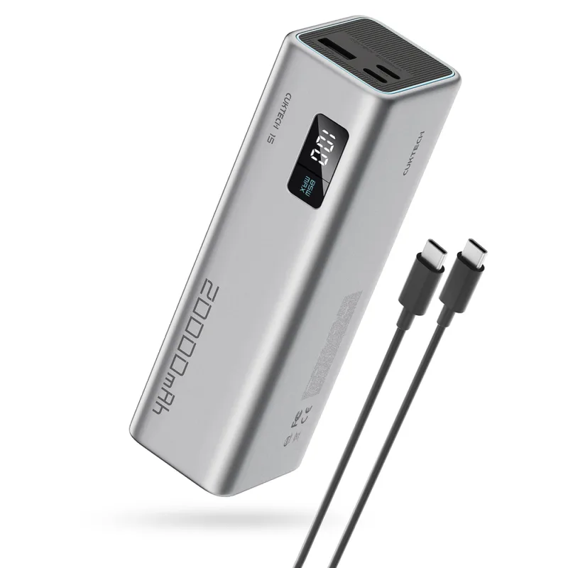 Powerbanka Cuktech CUKP200XGLGR 100W 20000mAh 2 x USB-C 1 x USB-A - šedá