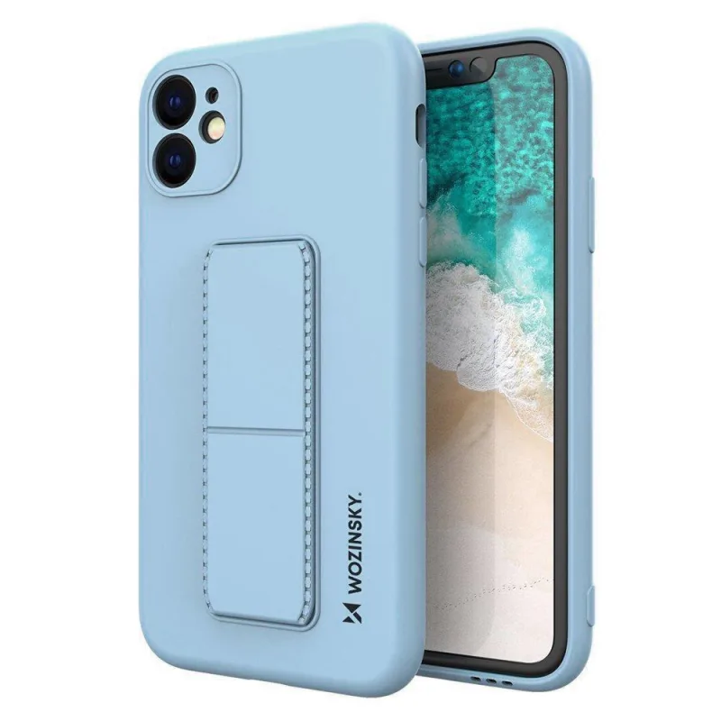 Wozinsky Kickstand Case Silikónové puzdro so stojanom pre Samsung Galaxy A22 4G svetlomodré