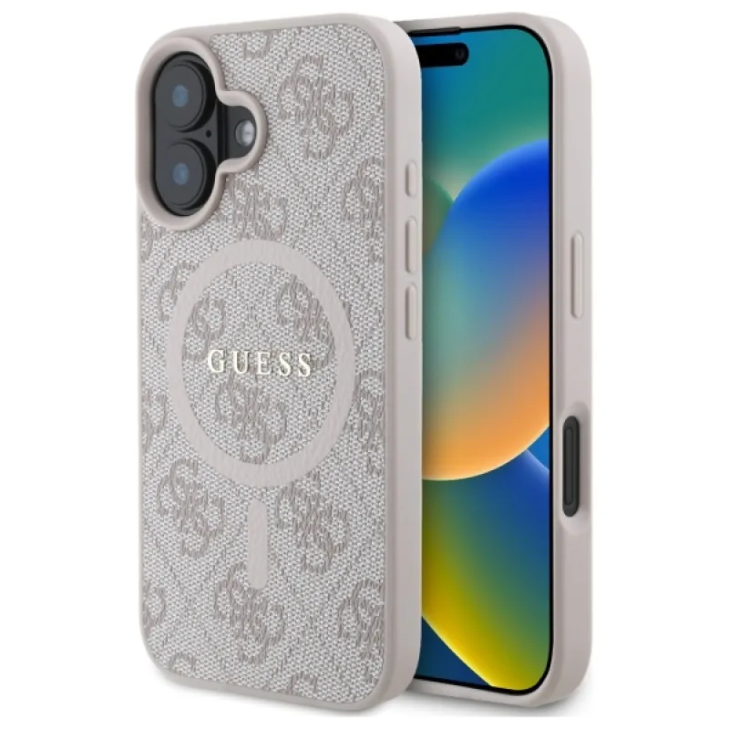 Puzdro Guess 4G Ring Classic Logo MagSafe iPhone 16 – ružové