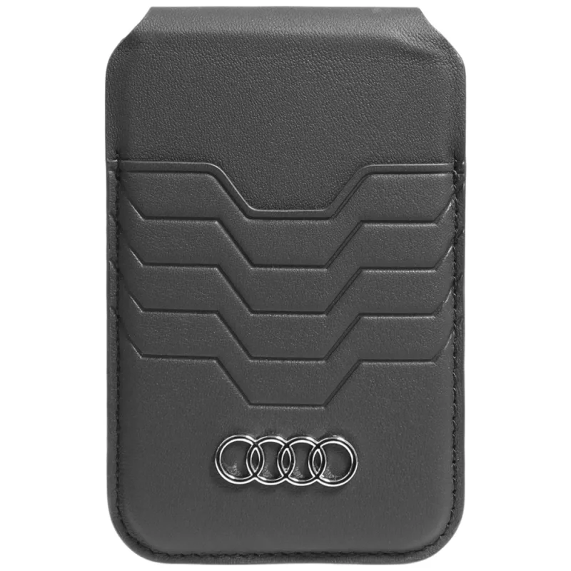 Audi Karta do koženej peňaženky MagSafe magnetická so stojanom - čierna