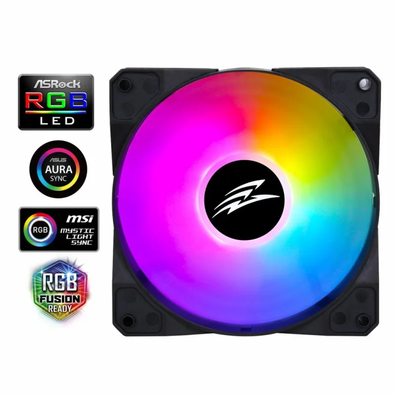 EVOLVEO 12FSB, ventilátor, 120mm, 4pin molex, ARGB, slave, čierny…