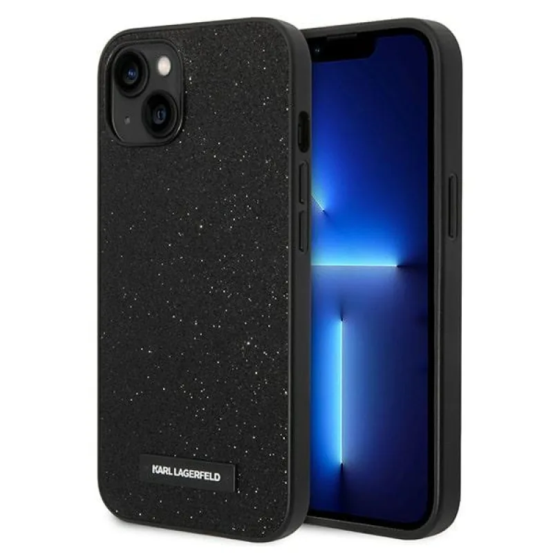 Karl Lagerfeld KLHCP14MG2ELK iPhone 14 Plus 6,7 "pevné puzdro čierne/čierne s trblietavým plakom Logo