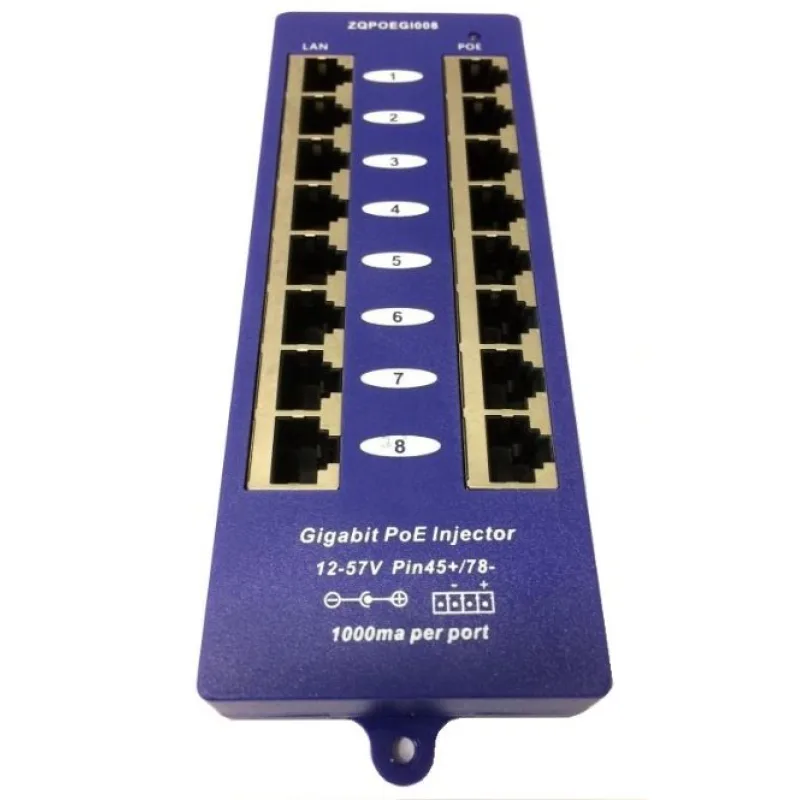 POE-PAN8-GB Gigabitový stíněný 8-portový PoE panel