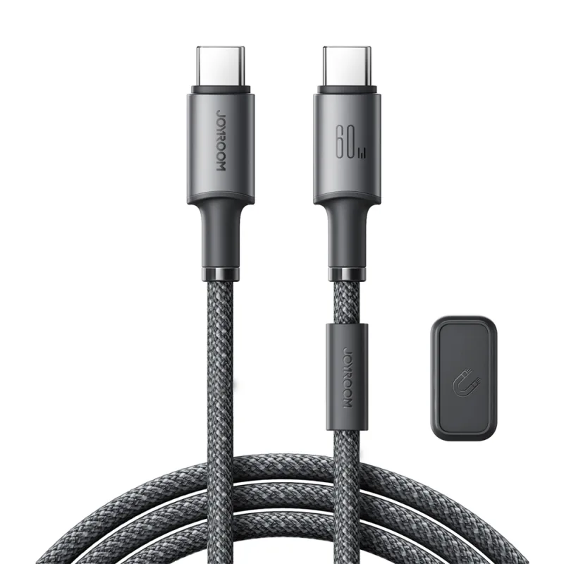 Neobmedzená séria Joyroom S-A50, 60 W, kábel USB-C – USB-C s magnetickým organizérom 1,2 m – sivá