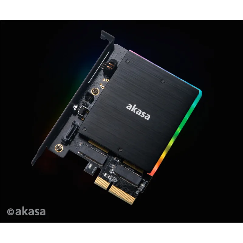AKASA adaptér M.2 do PCIex s chladičom RGB AK-PCCM2P-03