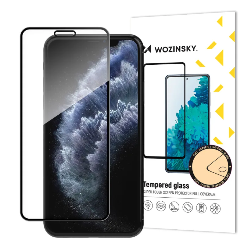 Wozinsky super odolné tvrdené sklo na celú obrazovku s rámom, vhodné pre Apple iphone 11 pro / iphone xs / iphone x black