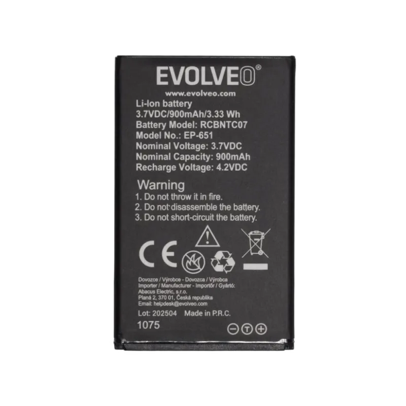 EVOLVEO originální baterie 900 mAh pro EasyPhone XG (EP-650) EP-651-BAT