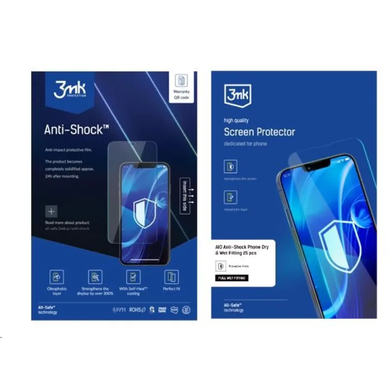 3mk All-Safe - AIO fólie Anti-shock Full Wet Fitting Phone, 25 ks…