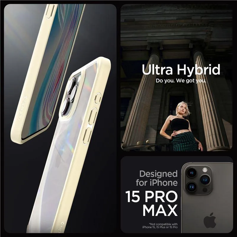 Hybridný kryt Spigen Crystal pre iPhone 15 Pro Max – číry béžový
