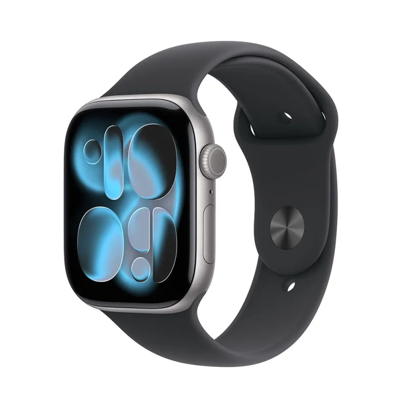 Apple Watch Series 11 GPS + Cellular 42mm Kozmický sivý hliník s čiernym športovým remienkom - S/M