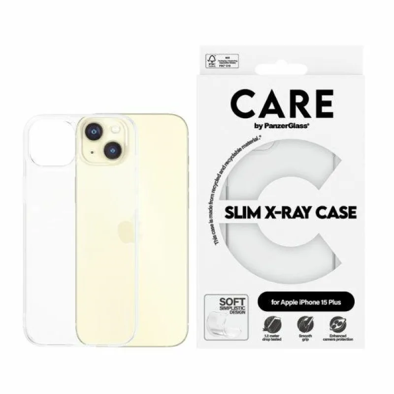 CARE by PanzerGlass Slim X-Ray Case pre iPhone 15 Plus – priehľadné