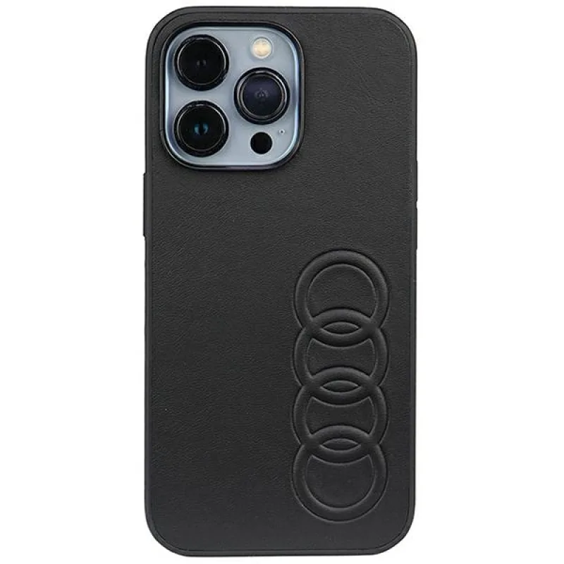 Pevné puzdro Audi Synthetic Leather iPhone 13 Pro / 13 6,1" čierne/čierne AU-TPUPCIP13P-TT/D1-BK