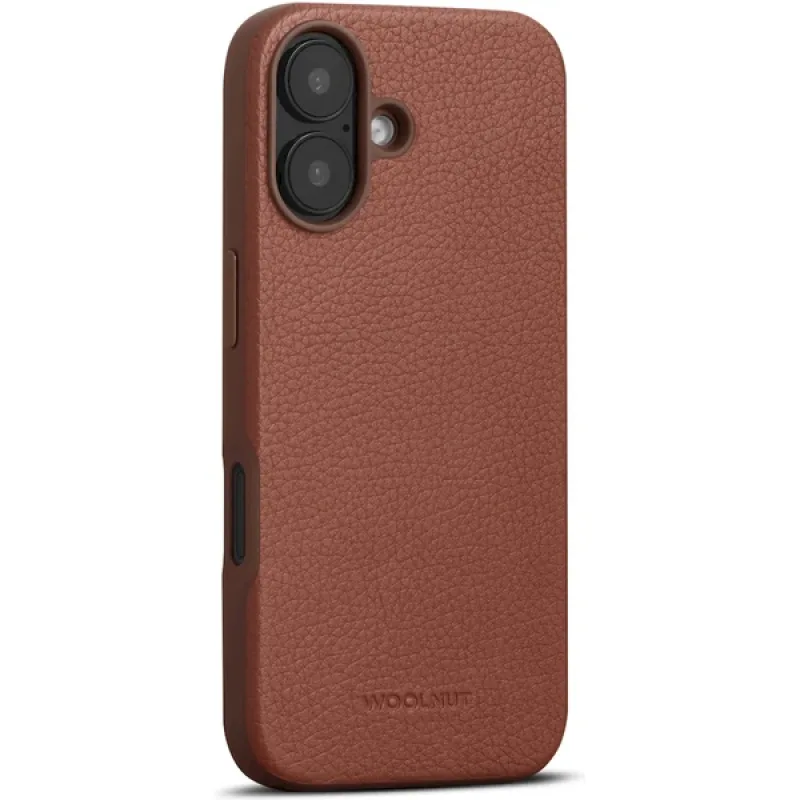 Woolnut Leather Case for iPhone 16 - Cognac