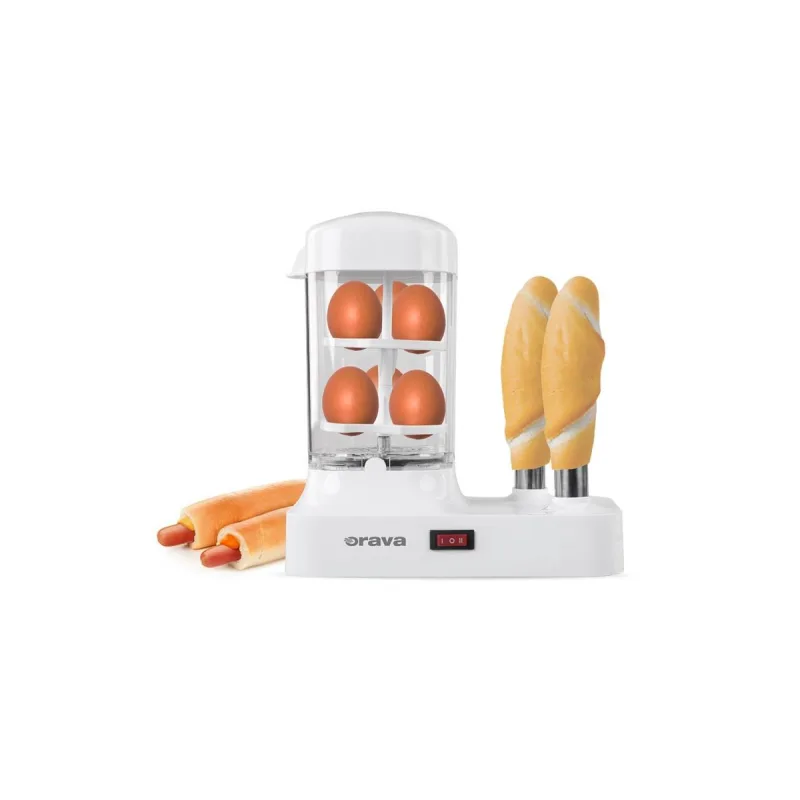 Orava HM-03 hotdogovač s nádstavcem na vaření vajec, 340 W, pro 6 párků…