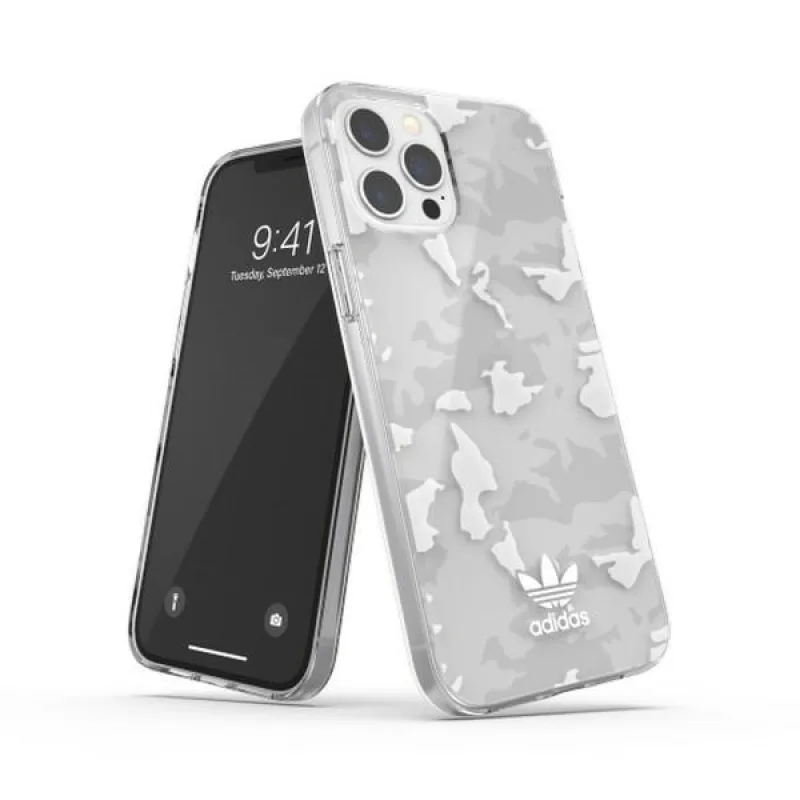 Puzdro Adidas OR SnapCase Camo pre iPhone 12 Pro Max – priehľadné