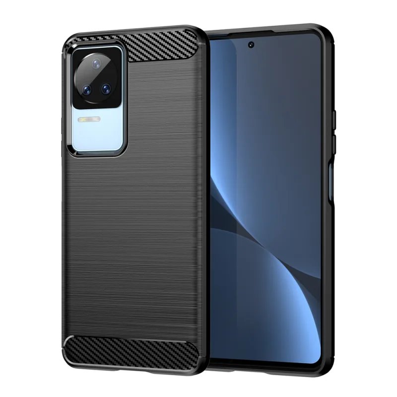 Carbon Case pre Xiaomi Poco F4 5G flexibilný silikónový karbónový kryt čierny
