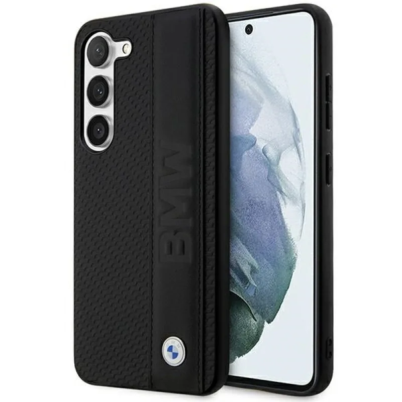 Puzdro BMW BMHCS23M22RDPK S23+ S916 čierne/čierne pevné puzdro kožené textúrované a pruhované