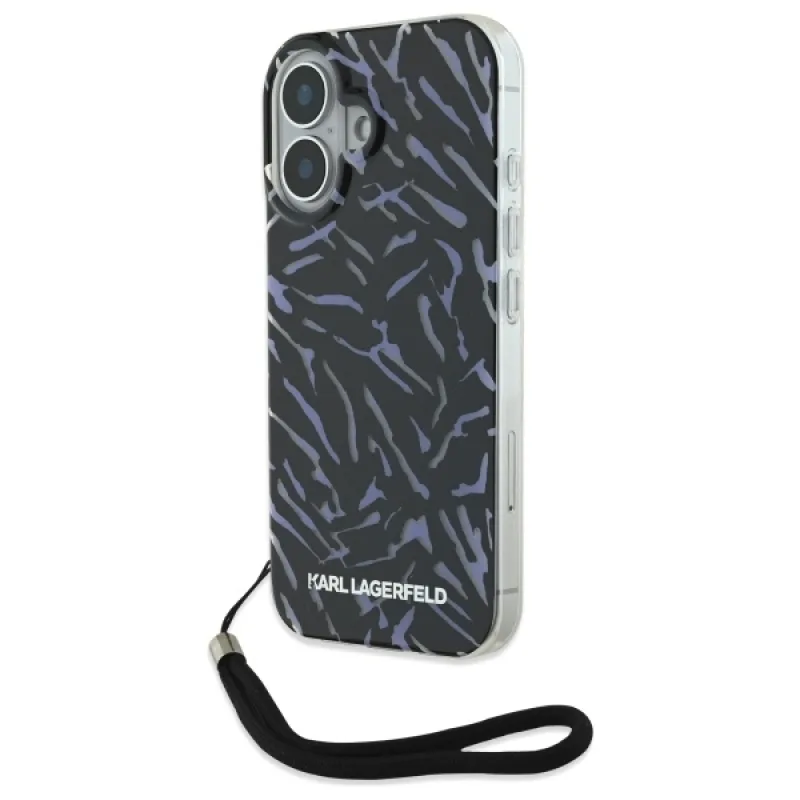 Karl Lagerfeld Zebra s puzdrom iPhone 16 Plus Cord – fialové