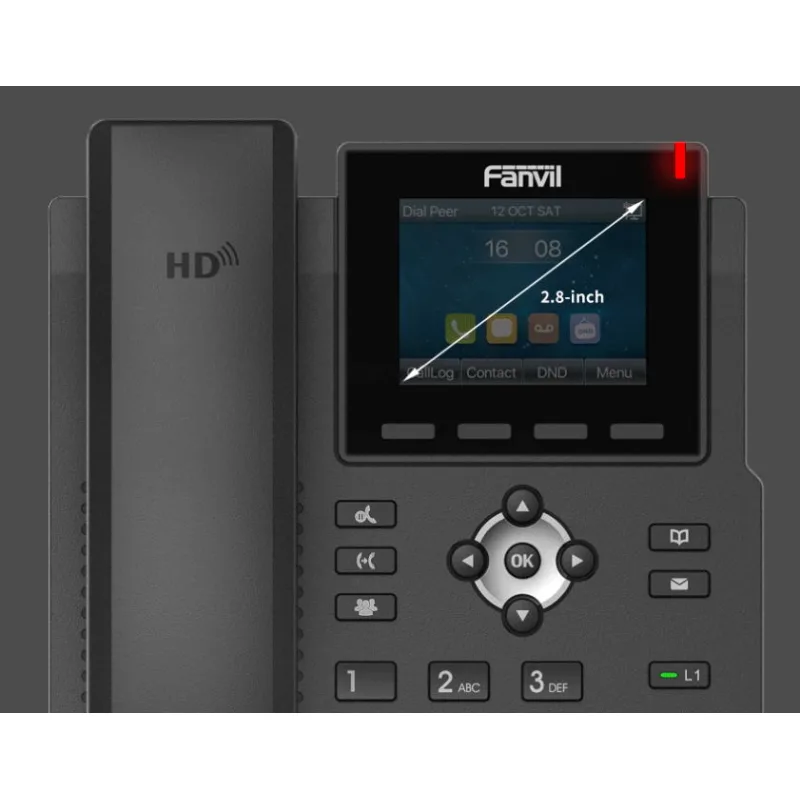 Fanvil X3SG SIP telefón, 2, 8" bar.disp., 4SIP, dual Gbit, PoE X3SG