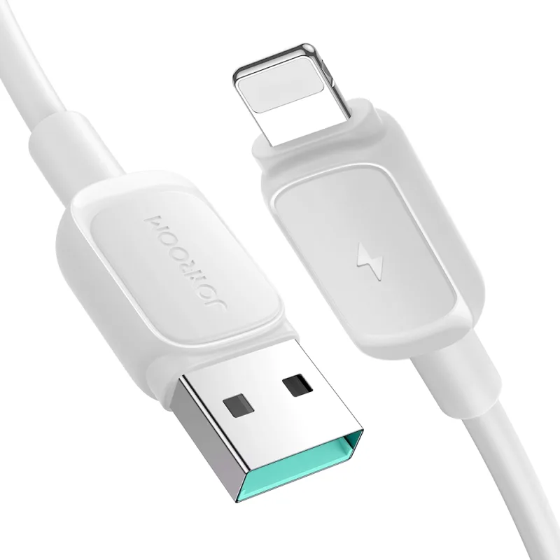 Joyroom Multi-Color Series A14 Lightning / USB-A 2.4A 1,2 m kábel – biely