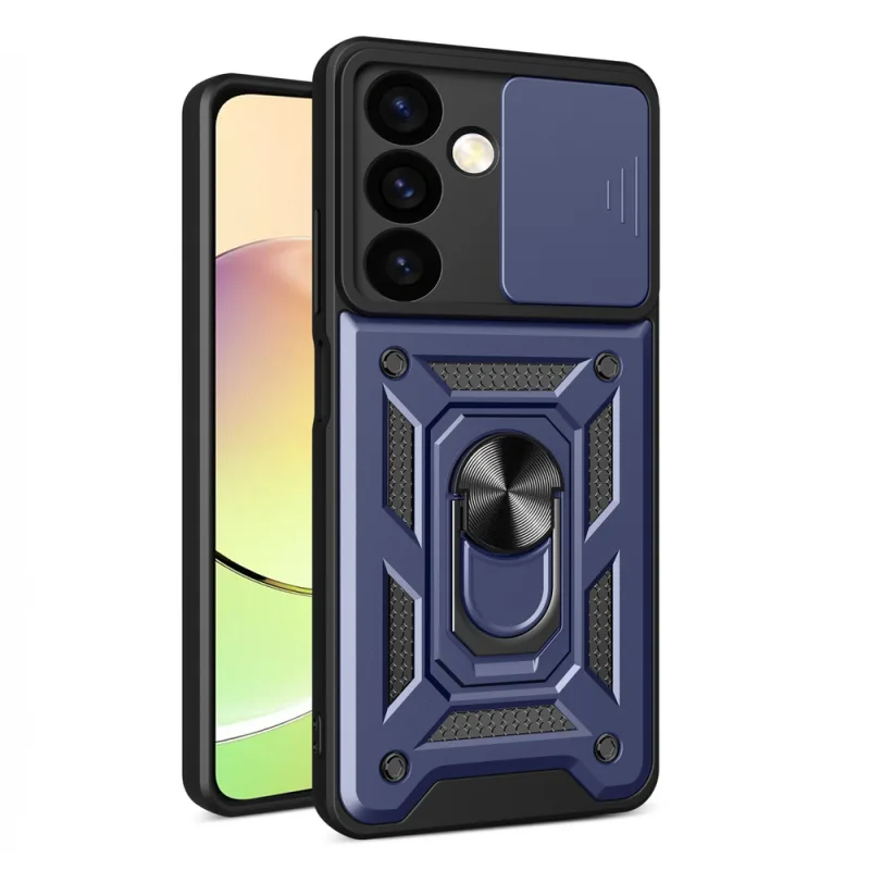 Ochranné puzdro Hybrid Armor Camshield pre Xiaomi POCO C65 / Redmi 13C s krytom fotoaparátu - modré