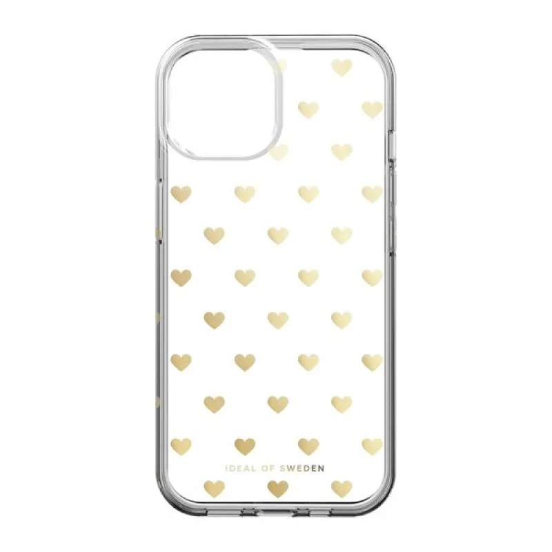 iDeal Fashion Clear Case MagSafe iPhone 13/14/15 Golden Hearts