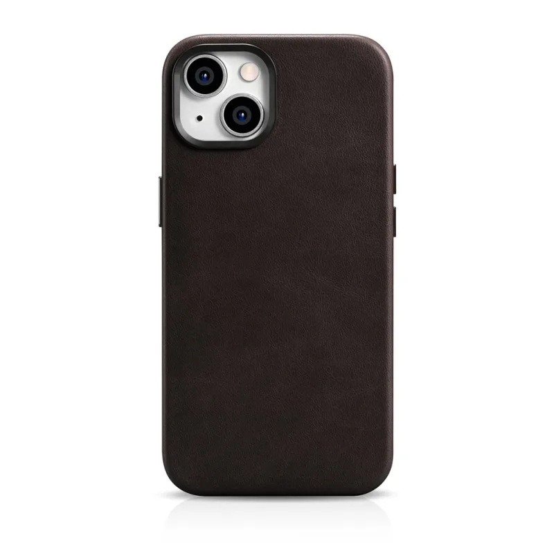 iCarer Oil Wax Premium Leather Case Magnetické kožené puzdro iPhone 14 Plus s MagSafe Brown (WMI14220703-BN)