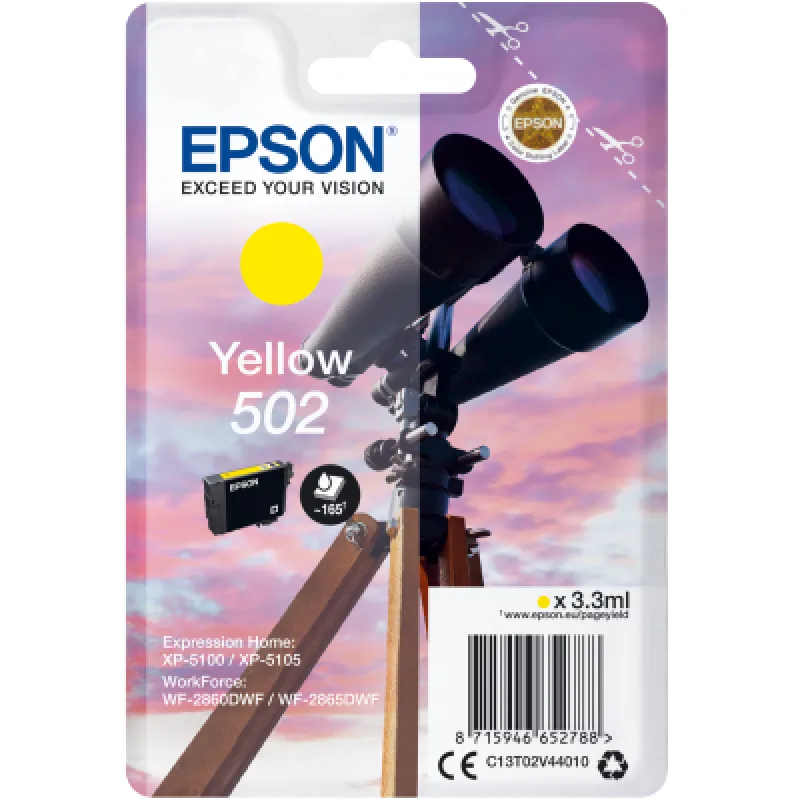 EPSON singlepack, Yellow 502, Ink, štandard C13T02V44010