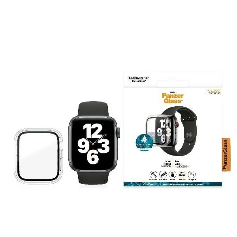 Celotelové puzdro PanzerGlass pre Apple Watch 4/5/6/SE 40 mm – priehľadné