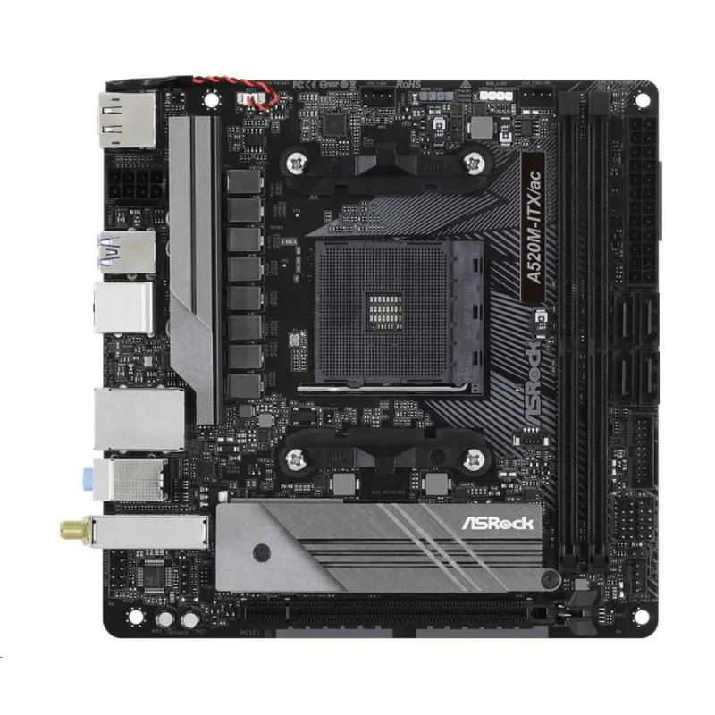 ASRock MB Sc AM4 A520M-ITX/ AC, AMD A520, 2xDDR4, HDMI, DP A520M-ITX…