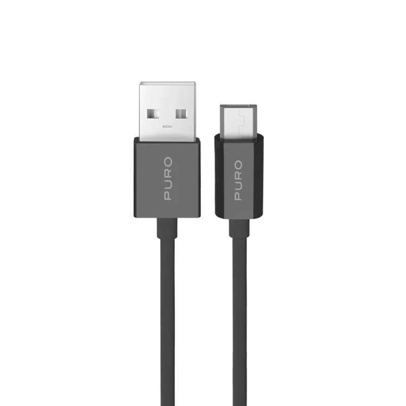 Kábel Puro 12W TPE USB-A - microUSB 2m - Čierny