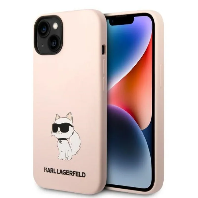 Karl Lagerfeld KLHCP14MSNCHBCP iPhone 14 Plus 6,7" pevný obal ružovo-ružový silikónový chupette