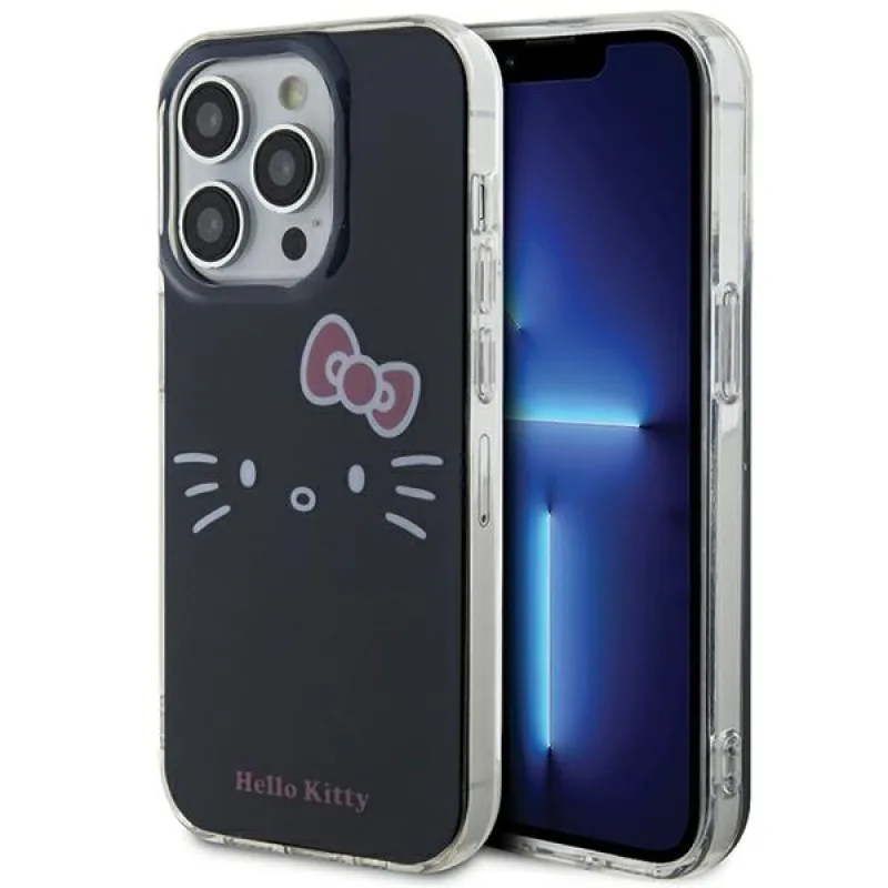 Obal Hello Kitty IML Kitty Face pre iPhone 15 Pro Max - čierny
