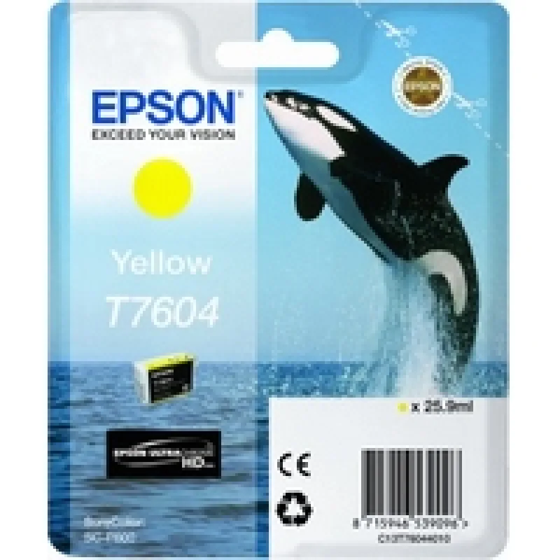 Epson T7604 Ink Cartridge Yellow C13T76044010