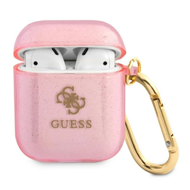 Guess GUA2UCG4GP kryt AirPods ružový/ružový Glitter Collection