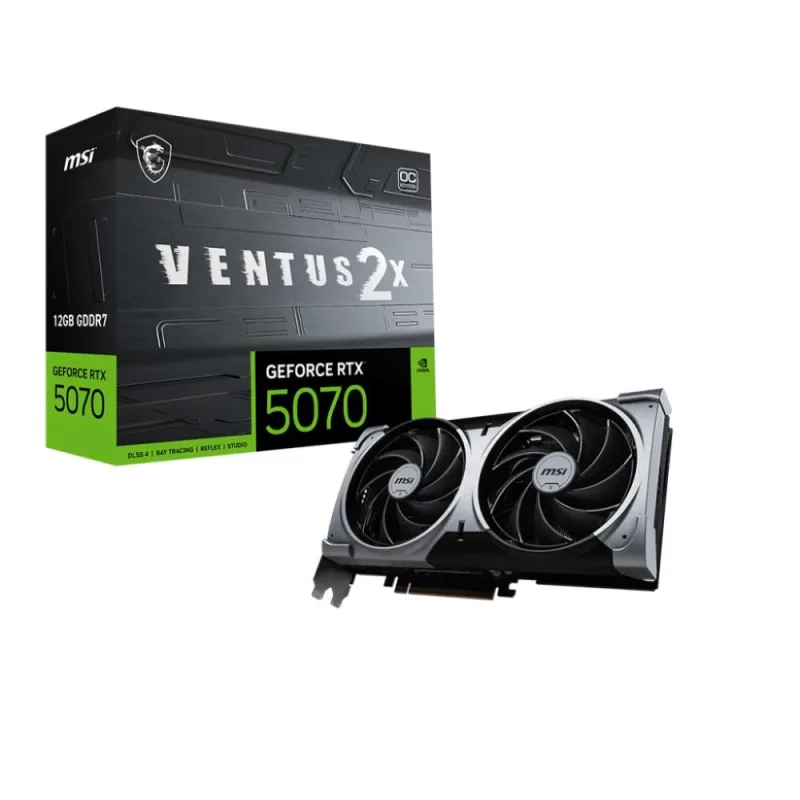 MSI VGA NVIDIA GeForce RTX 5070 12G VENTUS 2X OC, RTX 5070, 12GB GDDR7,…