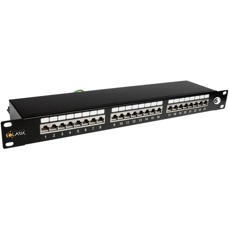 19" patch panel Solarix 24 x RJ45 CAT6 STP čierny 1U SX24-6-STP-BK…