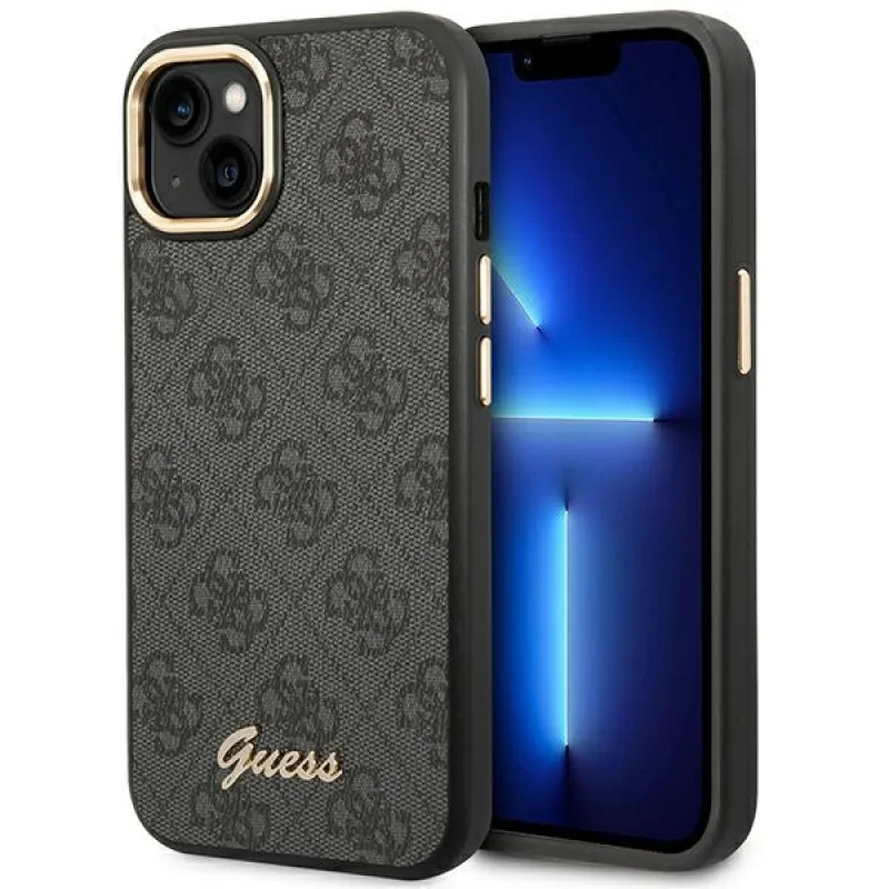 Guess GUHCP14MHG4SHK iPhone 14 Plus 6,7" čierne / čierne pevné puzdro 4G Vintage Gold Logo