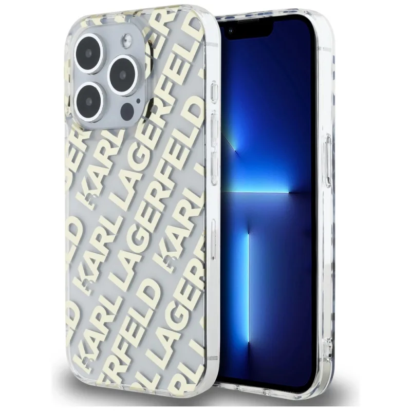 Obal Karl Lagerfeld IML Fullover Logo pre iPhone 15 Pro Max - zlatý