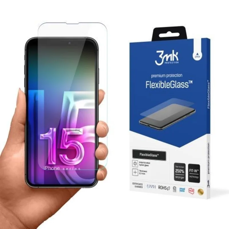 3mk hybridní sklo FlexibleGlass pro Apple iPhone 15 Pro 5903108661096