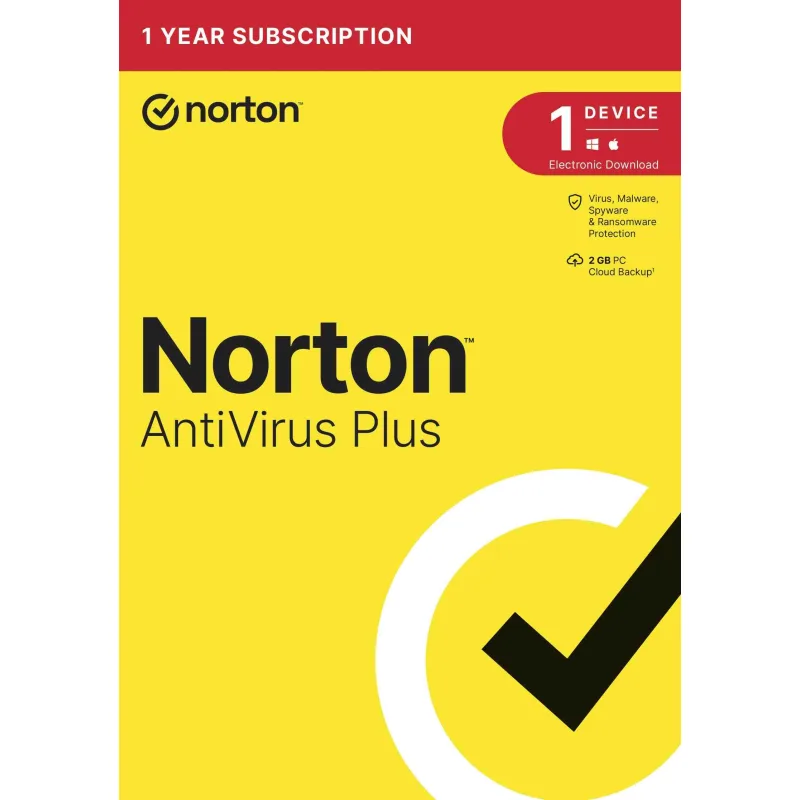 NORTON ANTIVIRUS PLUS 2GB CZ 1 používateľ pre 1 zariadenie na 1 rok ESD…