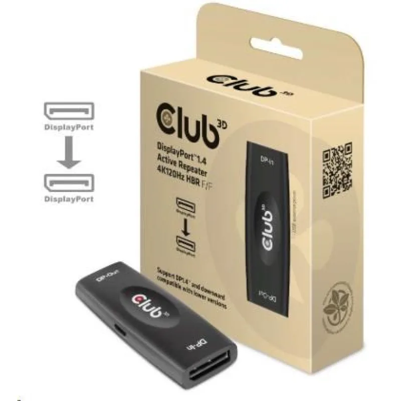 Club3D Adaptér aktivní DisplayPort 1.4 Repeater 4K120HZ HBR3 (F/ F), …