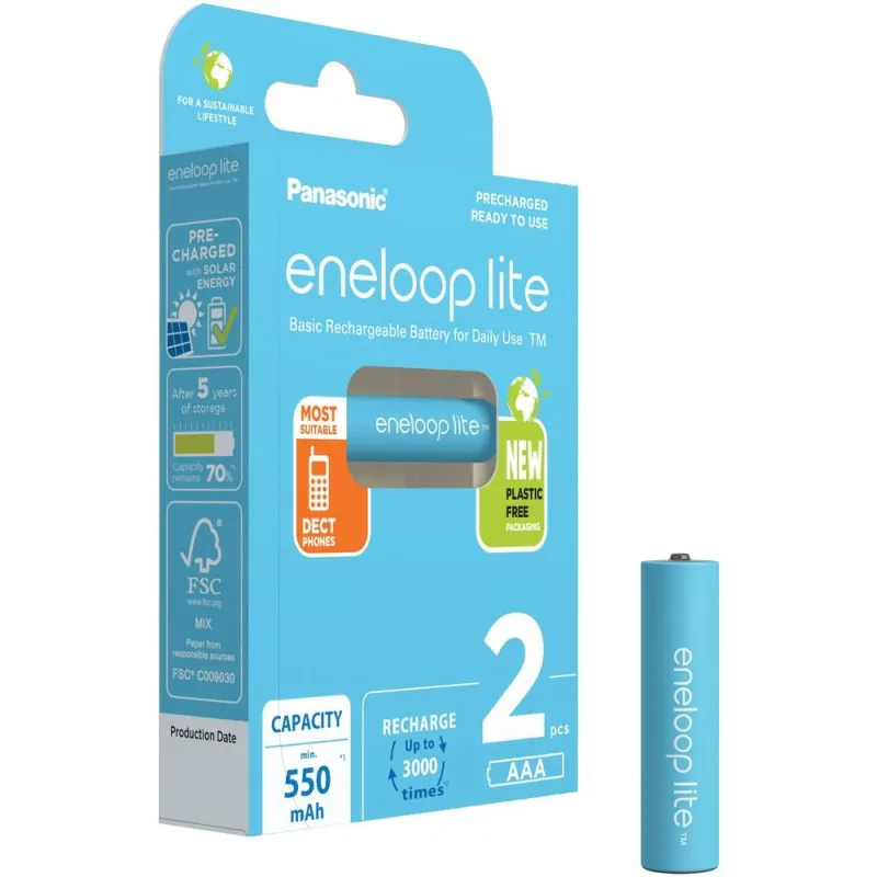 PANASONIC HR03 AAA 4LCCE/ 2BE ENELOOP LITE N, 550 mAh (Blistr 2ks) 4LCCE…