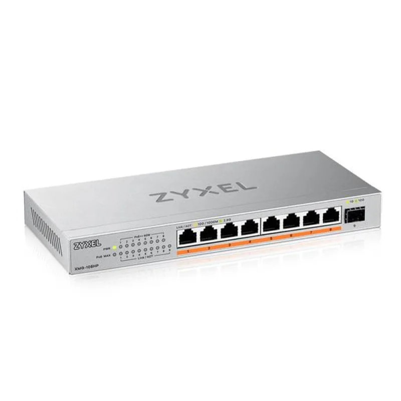 Zyxel XMG-108HP 8 Ports 2,5G + 1 SFP+, 8 ports 100W total PoE++ Desktop…