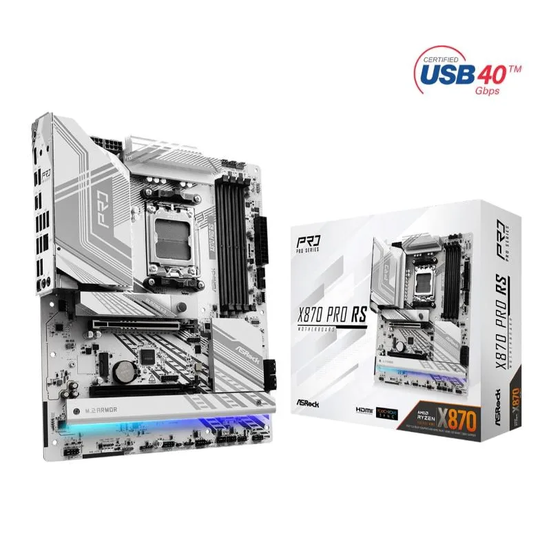 ASRock MB Sc AM5 X870 PRO RS, AMD X870, 4xDDR5, 1xHDMI, 2xUSB4 X870…