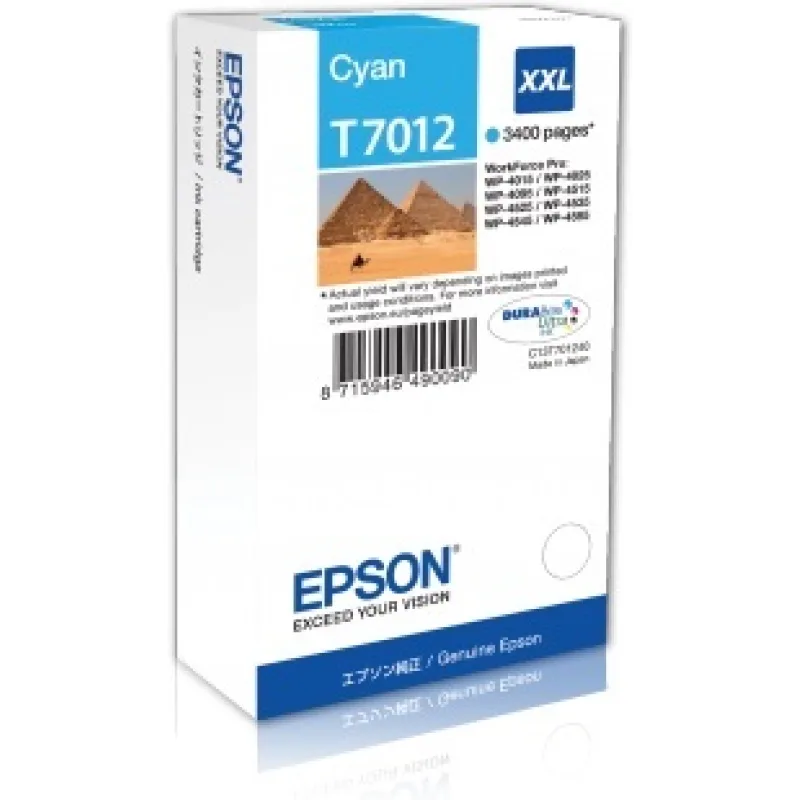 WP4000/ 4500 Series Ink Cartridge XXL Cyan 3.4k C13T70124010