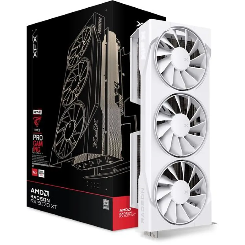 XFX Radeon RX-9070XT Swift White Triple fan Gaming Edition 16GB GDDR6,…